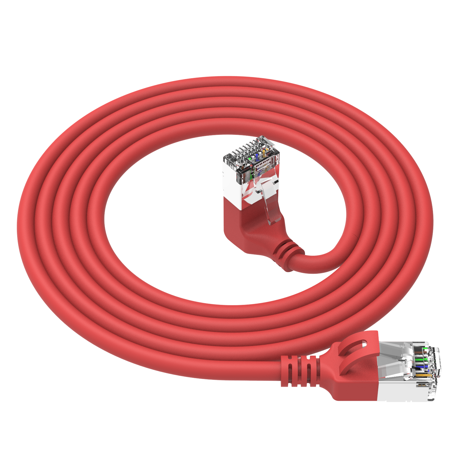 Angled Down Slim CAT.6 U/FTP 32AWG Patch Cable - Behpex Cable