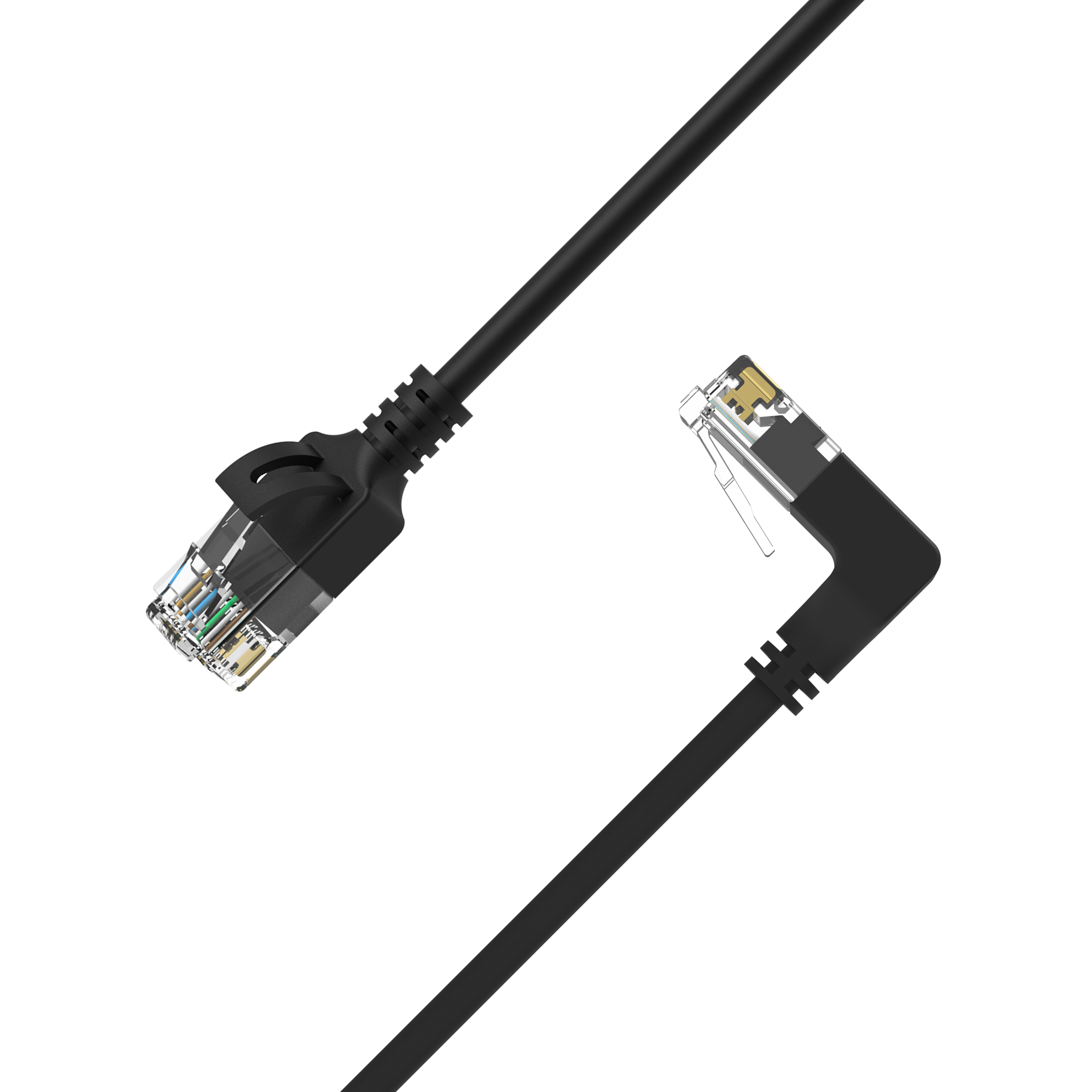 Angled Down Slim CAT.6A U/UTP 28AWG Patch Cable - Behpex Cable